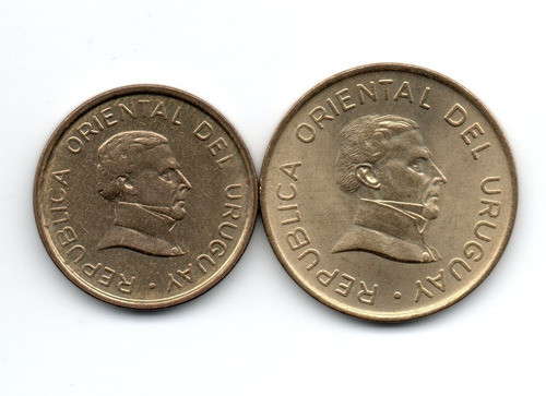 Uruguay Lote 2 Monedas 1 Y 2 Pesos Año 1994 Km#103/104 Ex 1