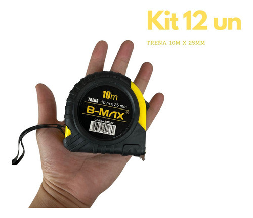 Kit 12 Trenas 10m X 25mm Emborrachada Aço Retrátil Pro C/nfe 1