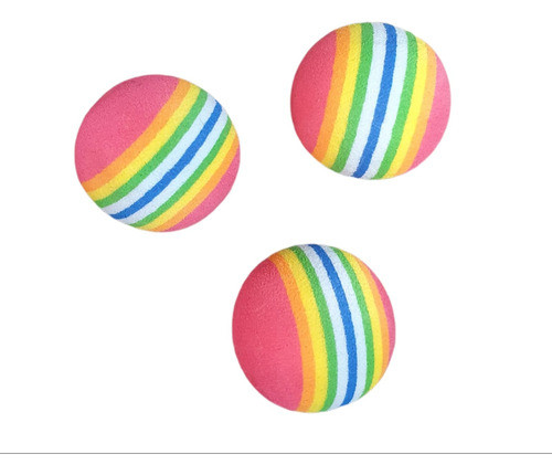 Juguete Pelotita Para Gato Arcoiris Pack X 3 Unidades 1