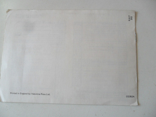 Folleto Ford Inglés Consul 1972 1971 Cortina Zephyr Escort 1