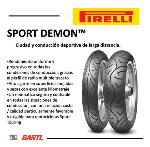 Combo X 2 Cubiertas 120/70-17 Y 150/70-17 Pirelli Sport Demo 1