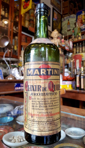 Antigua Botella De Licor Elixir De Quina Martini. 25933 0