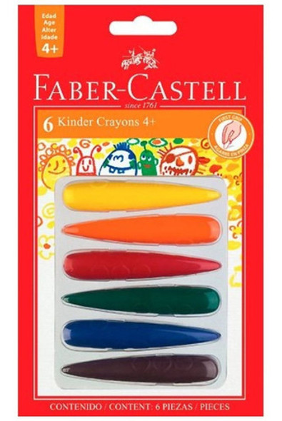 Faber-castell Crayones De Cera Gotas - 6 Unidades - Mosca 0