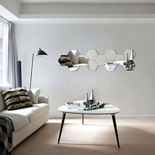 Vidrios Wall Stickers Hexagonal De Decoracion Pack  12 Plata 1