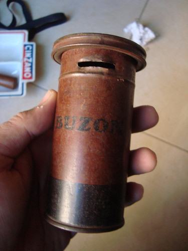 Antiguo Juguete Alcancia De Chapa Buzon Correo 12 Cm Altura 0