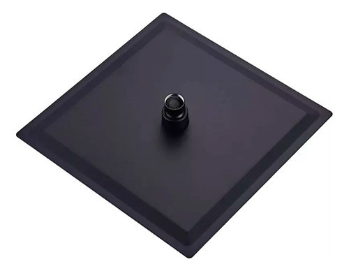 Flor Ducha Color Negro Cuadrada Acero Inoxidable 20x20 1