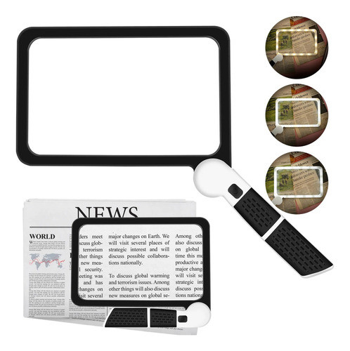 Y1m Lente De Lupa Quadrada De 48 Luzes Led Para Idosos, 0