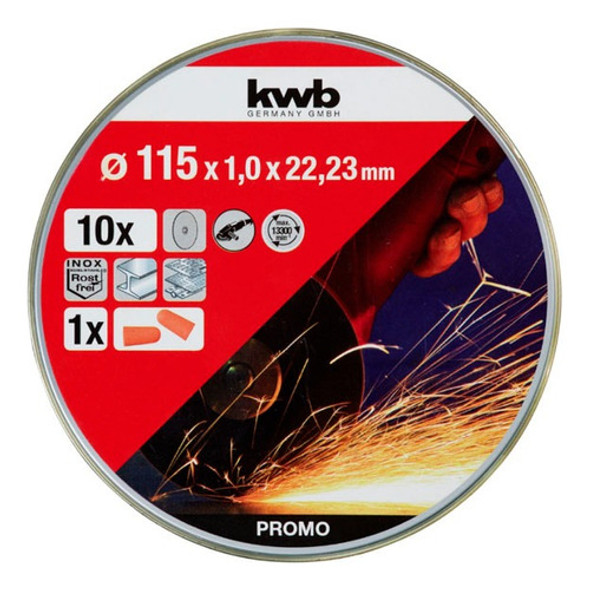 Disco De Corte Kwb 115 Lata X 10 Unid P/acero Inox Metal 0 Disco De Corte Kwb 115 Lata X 10 Unid P/acero Inox Metal 0