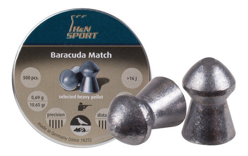 Balines H&n Barracuda Match Cal 4,5 10,65gr Lata X500. 0