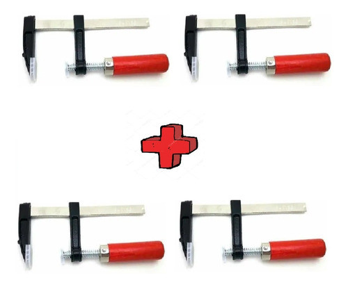 Combo X4 Prensa Sargento Carpintero 50x150 Con Protectores 0