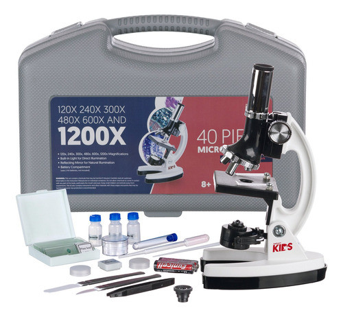 Kit Microscopio Niños 48 Piezas Amscope Blanco 0