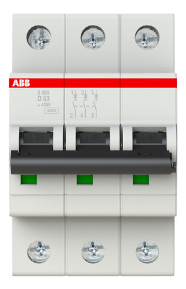 Llave Termica Abb Tripolar 3x63a 6ka Curva D 0