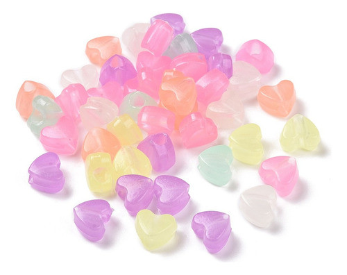 Cuentas Fosforescentes Corazón 8,5mm / 50 Unidades 0