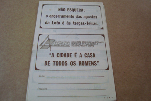 Volante De Lotertia 564 / Setembro 1981 / Abemurb 1