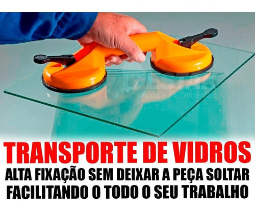 Ventosa Dupla Super Fixação 80kg P/porcelanatos E Vidros 1