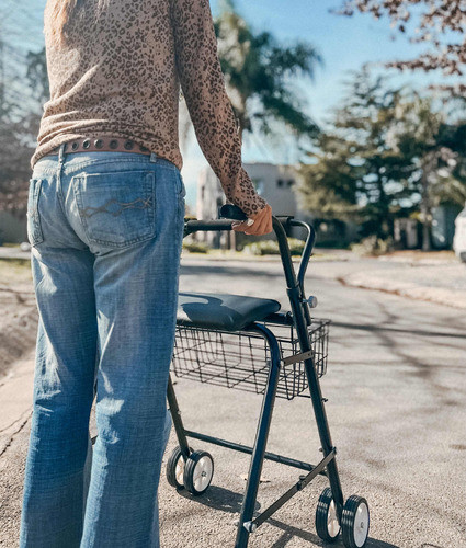 Andador Plegable Asiento Rehabilitacion Ruedas Dobles Adulto 1