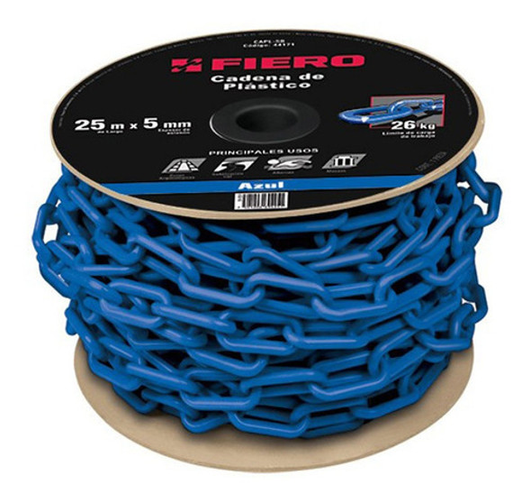 Cadena Plástica Azul 5mm Fiero Precio X Mt 0