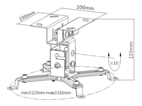 Soporte De Techo Para Proyector Prb-2s Hasta 20kg 1
