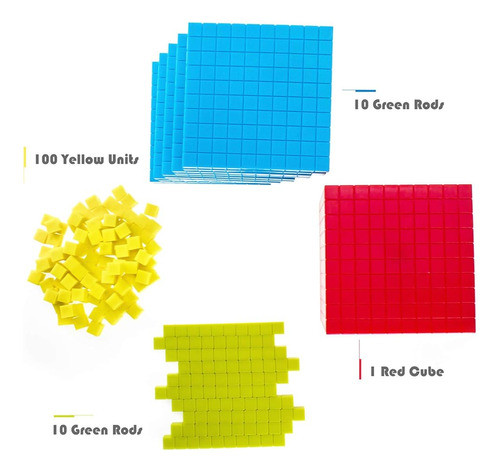 Base Diez Bloques Set - 121pcs Base 10 Set Aprendizaje Matem 1