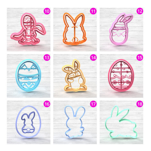 Pack De 3 Cortantes De Pascua A Elección - Conejo Huevo 1