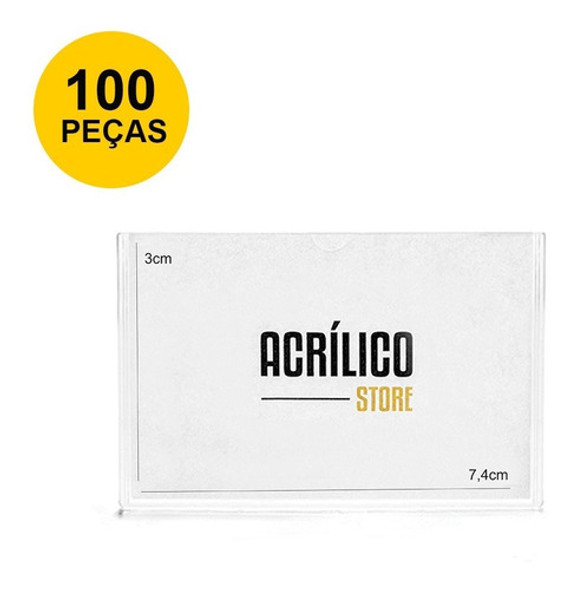 Display Em Acrílico Duplo Horizontal 7,4x3cm - 100 Peças 1