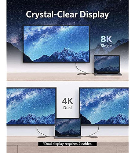 Cable Anker Thunderbolt 4 De 2,3 Pies, Compatible Con Pantal 1