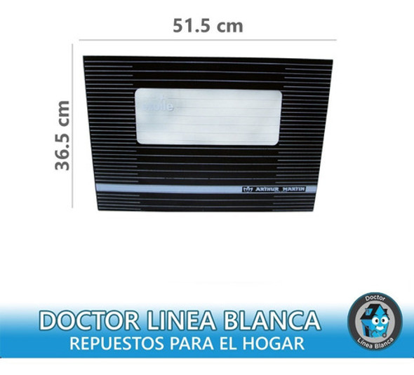 Vidrio Visor Para Cocina Arthur Martin Negro 51.5 X 36.5 Cm 1