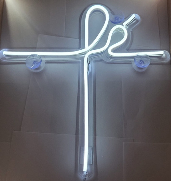 Luminoso Led Fé Neon Parabrisa Caminhao Bivolt Branco 1