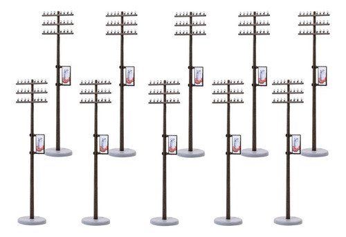 10 Pces Mini Linha Elétrica Pólo Para Ferrovias De 9.1cm 0