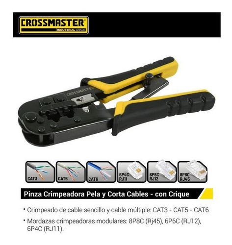 Crimpeadora Pinza Pela-corta Cables Rj11/12/45 Crossmaster 1