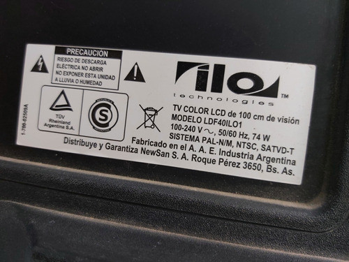 Lcd 40  Tv Marca Ilo Modelo Ldf40ilo1 Excelente Estado! 1