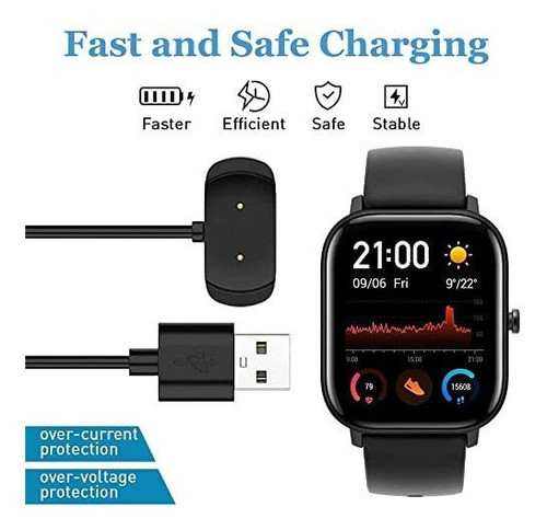 Cable Cargador Reloj Amazfit  Gtr2 Gts2 Bip U, T-rex Pro X2u 1