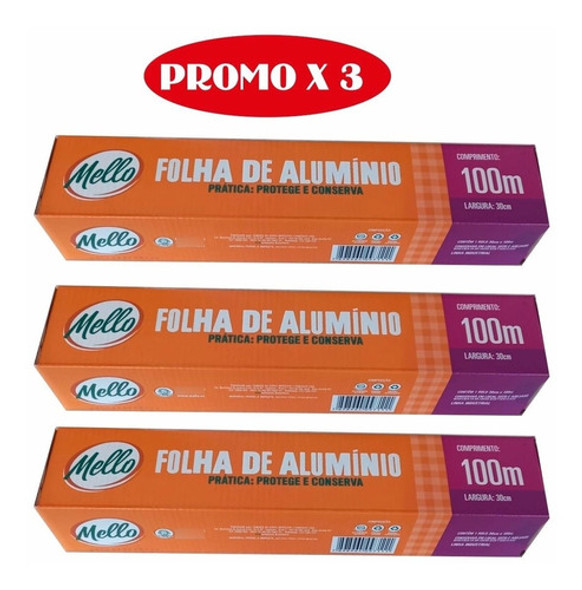 Papel De Aluminio 30 Cm X 100 Metros - 3 Rollos 0 Papel De Aluminio 30 Cm X 100 Metros - 3 Rollos 0