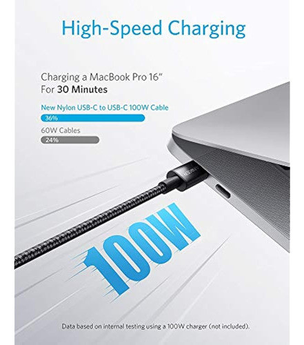 Anker Usb C Cable 100w 10ft, New Nylon Usb C A Usb C Cable 2 1