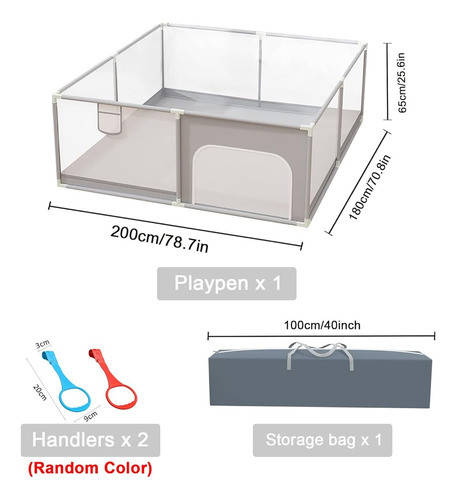 Baby Playpen, 79 X 71 Pulgadas Playard Grande Con Puerta Par 1