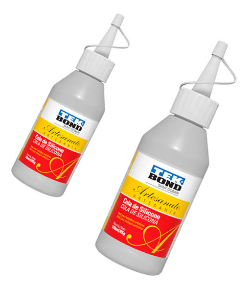 Kit 2 Colas Silicone Líquida Tekbond Para Artesanato 100ml 0
