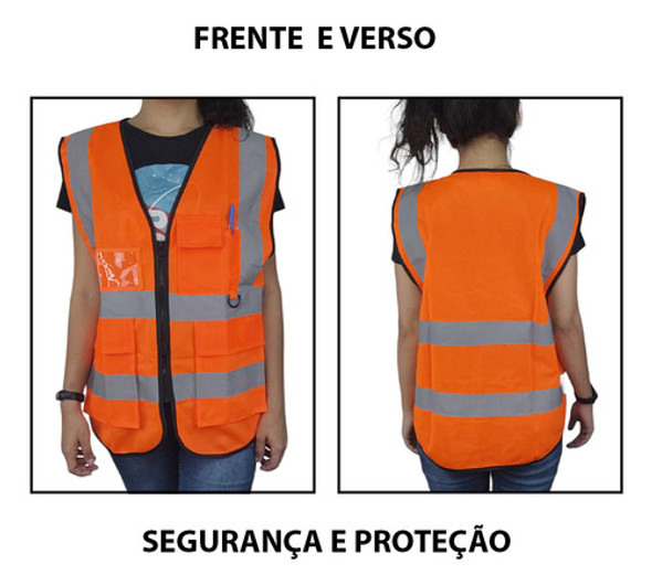 Colete Faixa Refletivo Sinalizador Segurança Trabalho Blusao 1