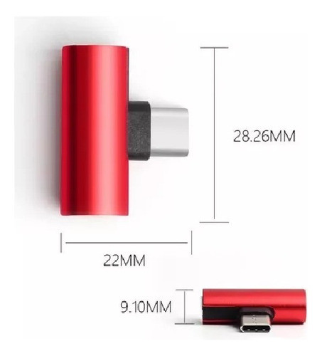 Adaptador Conversor Tipo C Audio Y Carga Cuo 1
