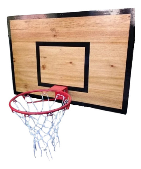 Tablero Y Aro De Basquet N° 7 De Madera Apto Exterior 0