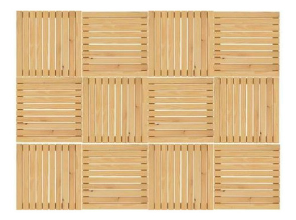 4 Peças Deck Madeira Piso P/ Box 50x50cm 0