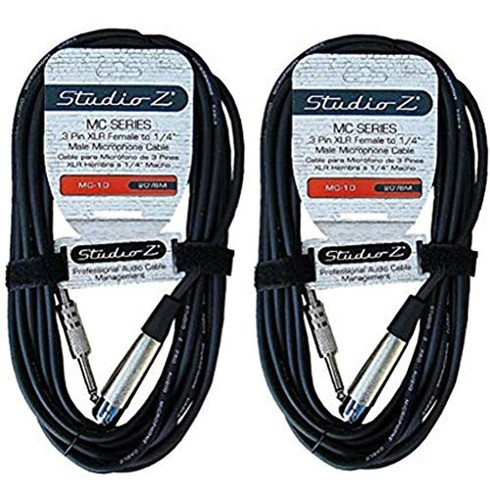 Paquete De 2 Cables De Micrófono Studio Z Xlr Hembra De 20 P 0