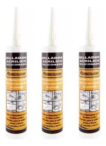 Caja 24 Selladores Acrílicos Siliconados 300 Ml Pennsylvania 0