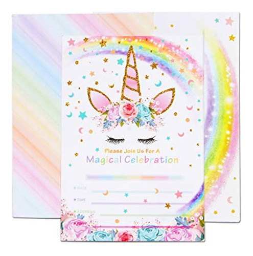 Amztm Rainbow Unicornio Para Fiesta Temática Decoración 0