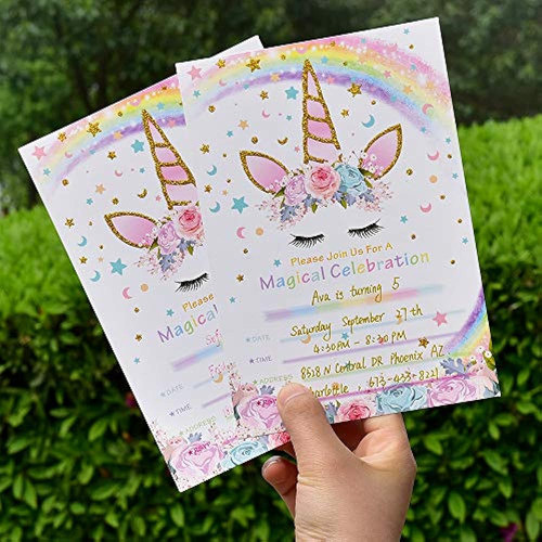 Amztm Rainbow Unicornio Para Fiesta Temática Decoración 1