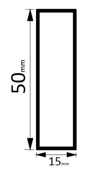 Perfil De Aluminio Tubo 50x15 Mm Natural X 3 Metros 1