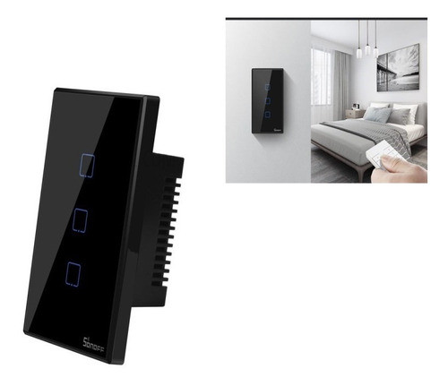 Sonoff Teclado/llave Touch Wifi 3 Canales Y Rf Negra 1