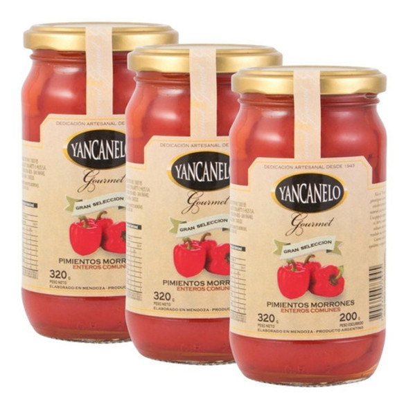 Pimiento Morrones Enteros 200 Gr. Yancanelo X3 0