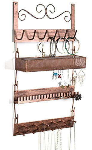 Mygift Estante De Metal Para Joyas De 4 Niveles, 18 Ganchos, 0