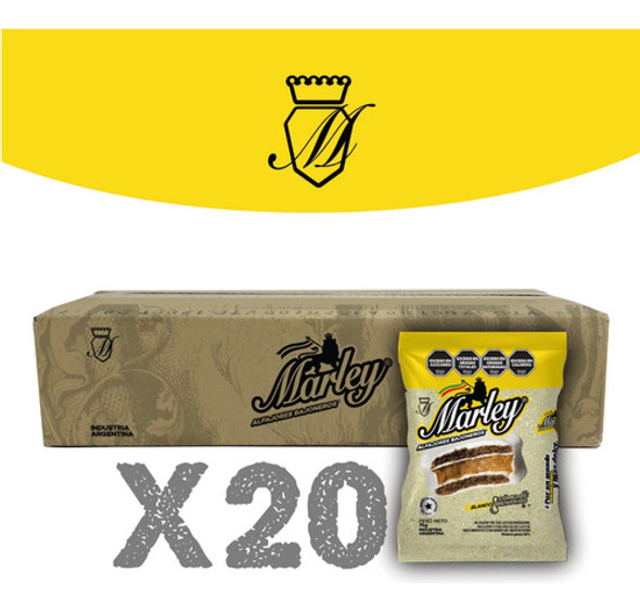 Alfajores Marley Blanco 75g - Caja (20 Unidades) Original 0