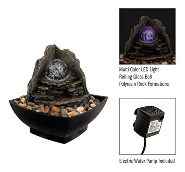 Pure Garden 50-lg5068 Fuente De Agua De Mesa-cascada De Form 1
